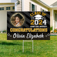 Thumbnail for Personalized Yard Sign With Stake - Graduation Gift - Sparkling Senior Party Decoration FC