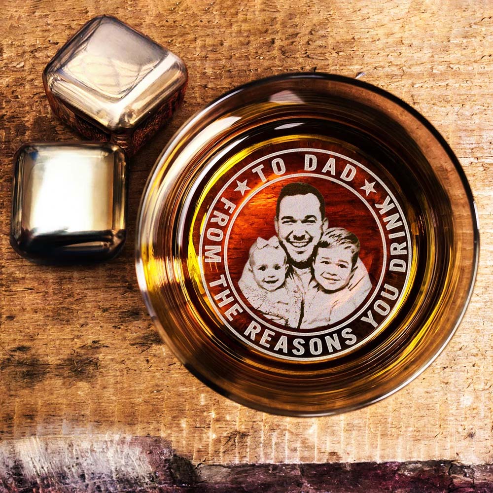 Personalized To Dad From The Reasons You Drink Fist Bump Whiskey Glass - Father's Day Gift FC