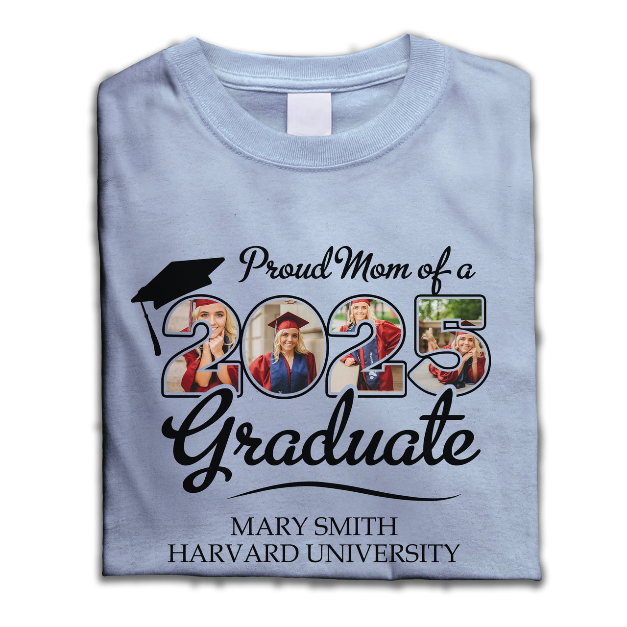 Custom Proud Family Of A 2025 Graduate Shirt With 4 Images, Graduation Apparel Merchize