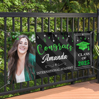 Thumbnail for Custom Graduation 2024 Banner with Glitter Photo - Graduation Gift FC