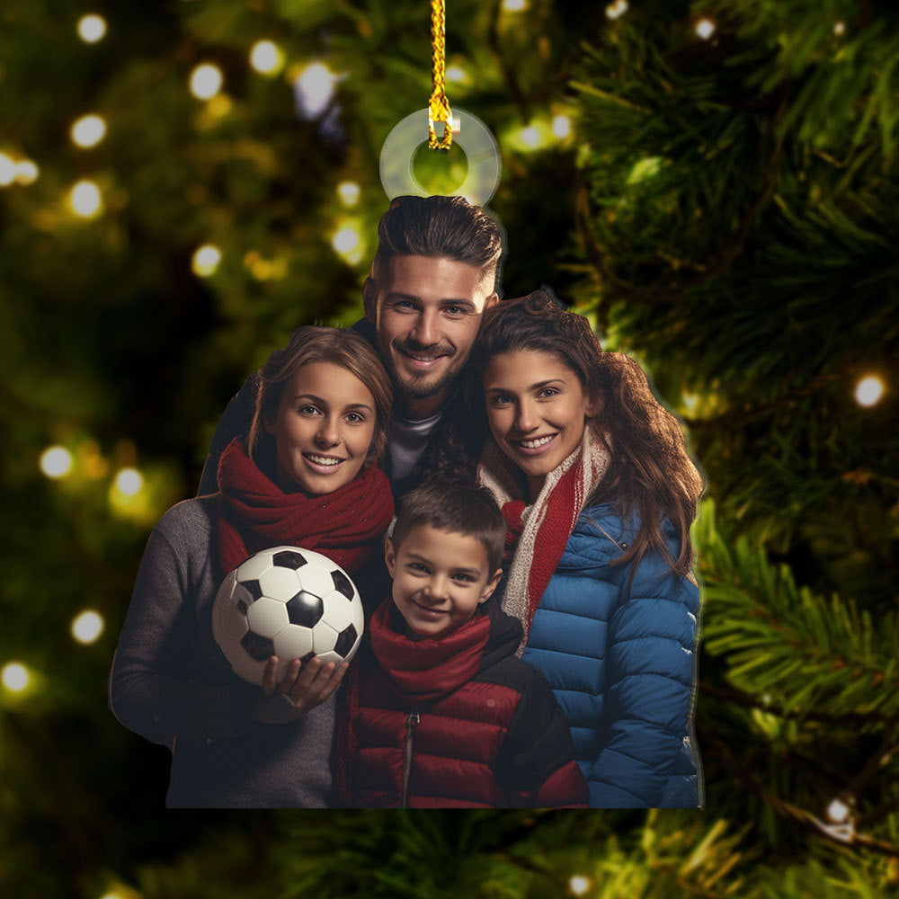 Personalized Acrylic Ornament - Gift For Soccer Lovers - Family Photo Of Football Love AC