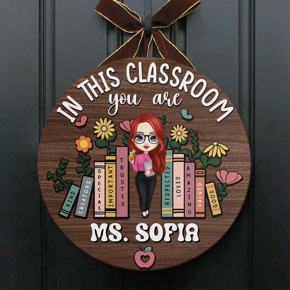 Personalized In This Classroom Stained Glass Welcome  Sign - Back To School FC