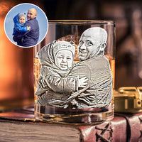 Thumbnail for Personalized Etched Photo Whiskey Glasses - Gifts For Father's Day FC