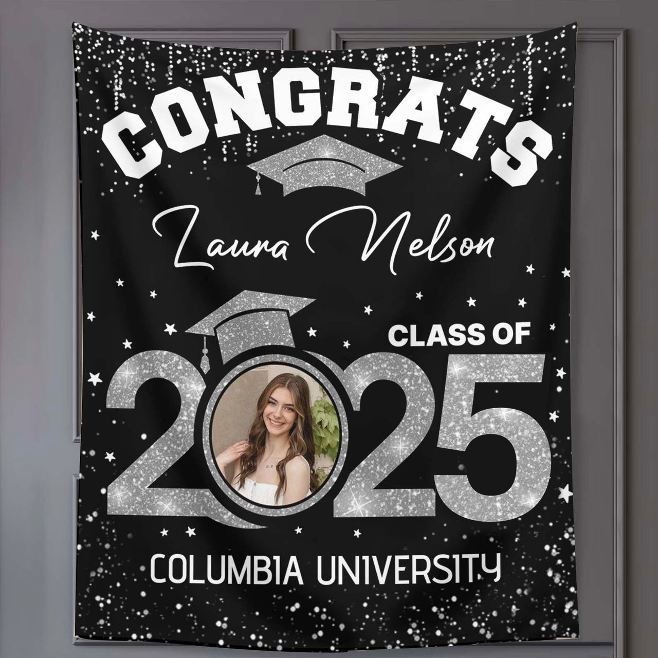 Custom Graduation Glitter Photo Class Of 2025 Backdrop, Graduation Party Supply FC