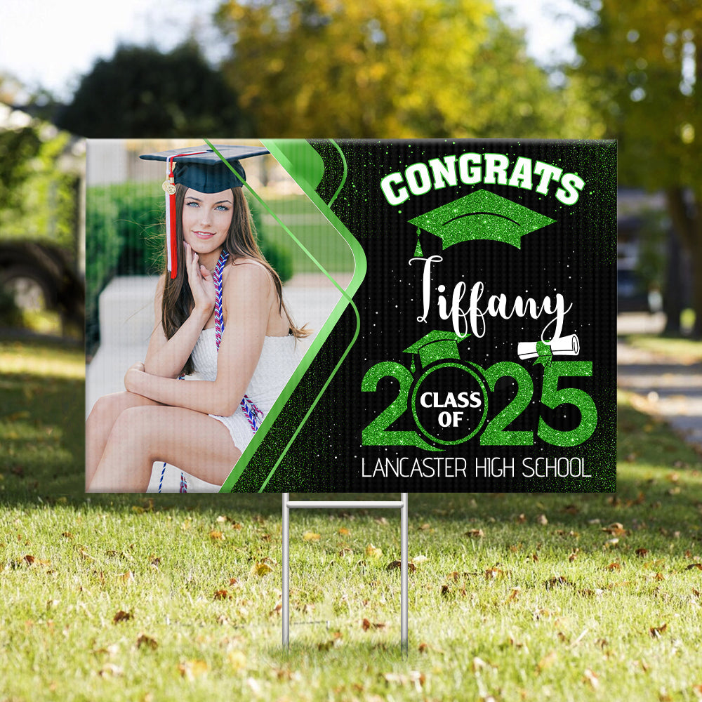 Personalized Yard Sign With Stake - Graduation Gift - Congrats Class Of 2024 Graduate FC