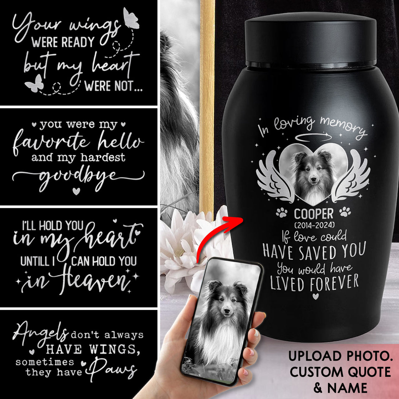 Personalized You Were My Favorite Hello And My Hardest Goodbye Pet Urn, Keepsake Gift For Dog Cat Lovers FC