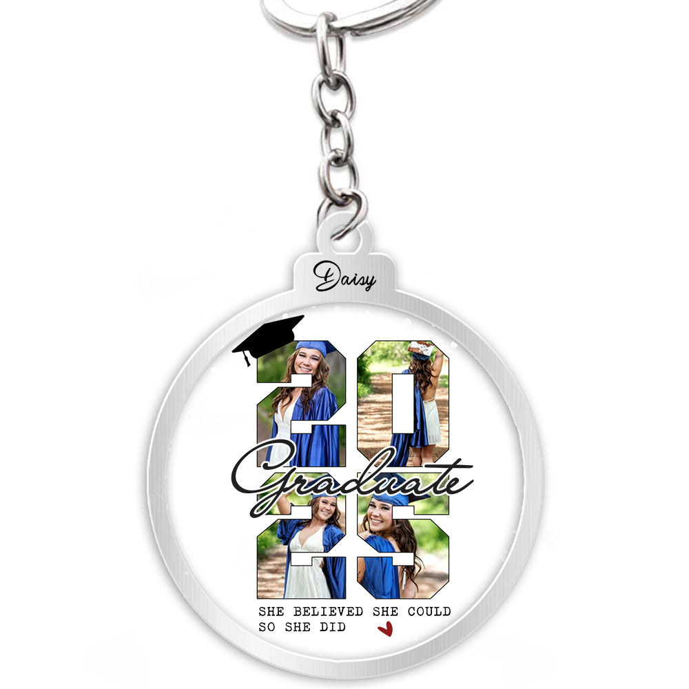 Personalized Photo Graduate 2024 Acrylic Keychain, Graduation Keepsake Gift FC