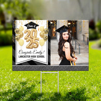 Thumbnail for Personalized Yard Sign With Stake - Graduation Gift - Glitter Balloon Senior Party Decor