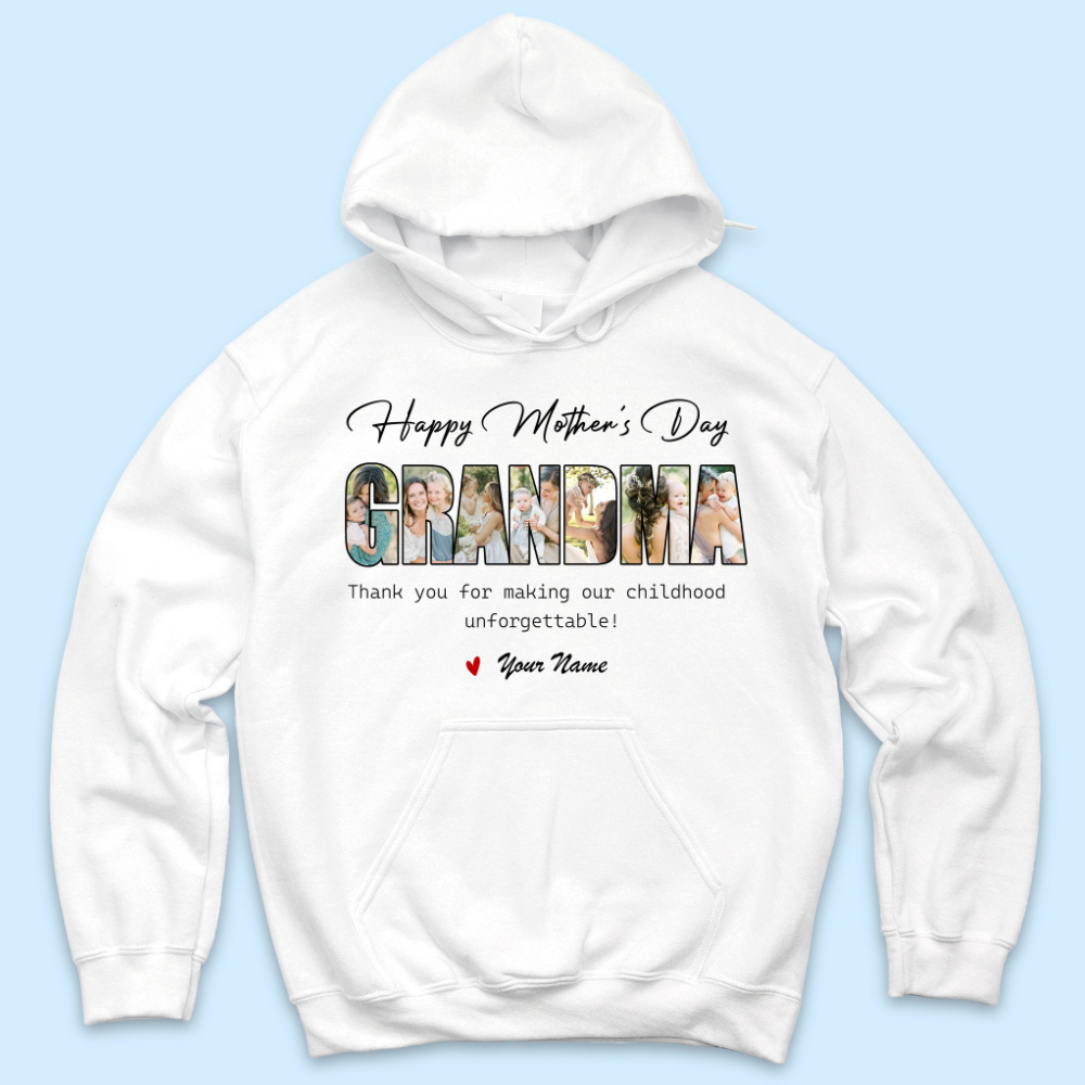 Custom Happy Mother's Day Grandma Photo Collage Light Shirts, Gift For Mom/Grandma Merchize