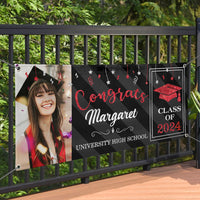Thumbnail for Custom Graduation 2024 Banner with Glitter Photo - Graduation Gift FC