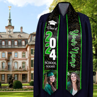 Thumbnail for Personalized Glitter Colors Class of 2024 Photos Stoles Sash, Graduation Gift FC