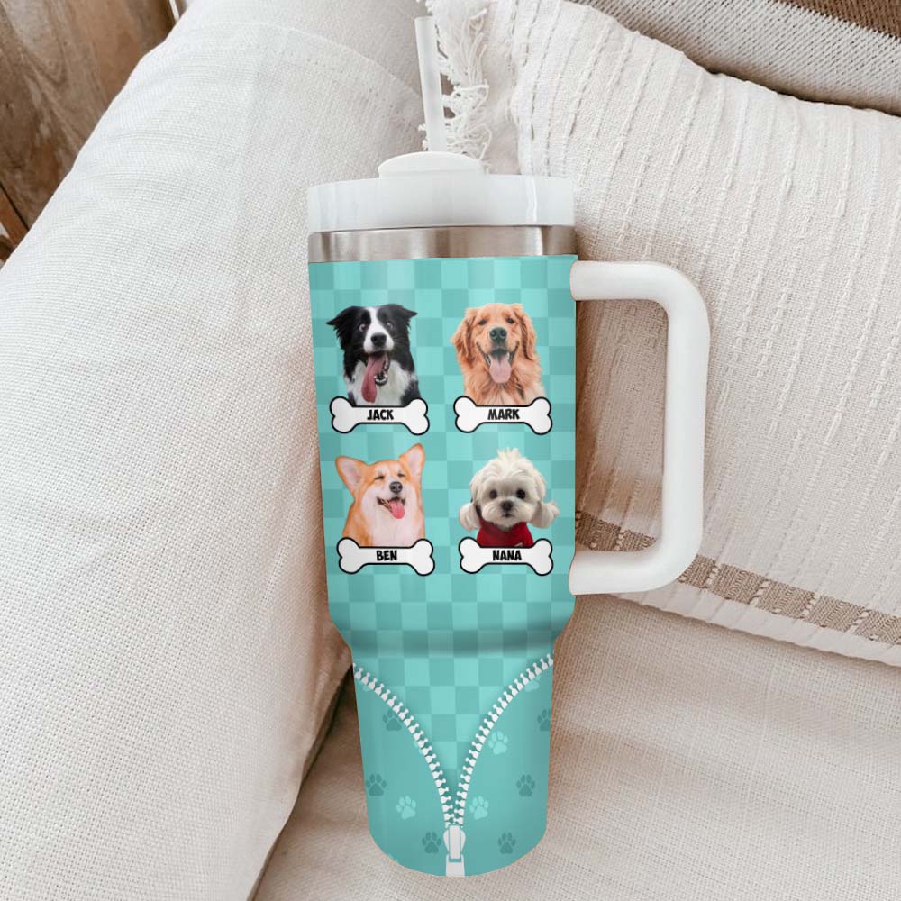 Personalized Photo Just A Girl Who Loves Dogs 40oz Tumbler - Gift For Dog Lovers FC