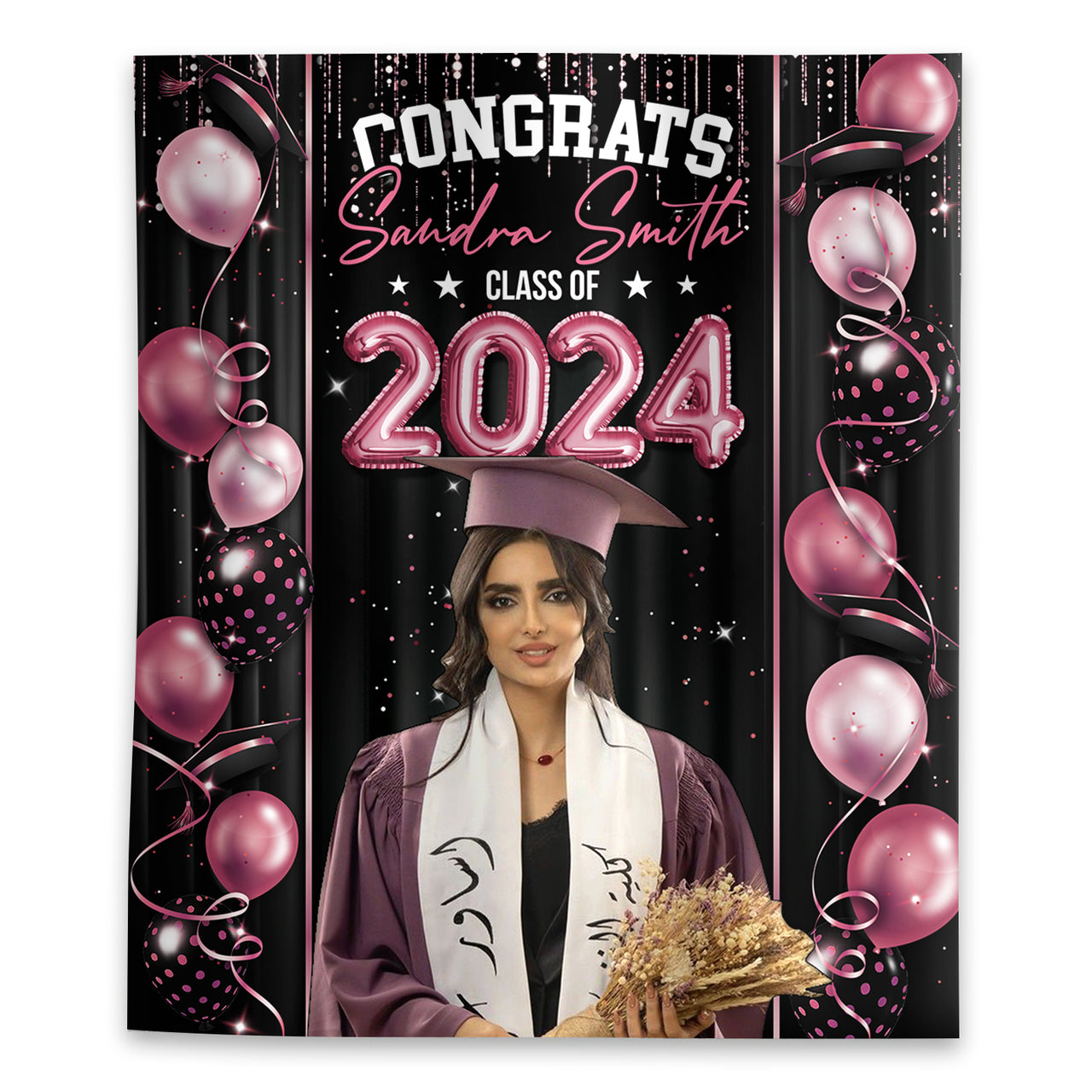 Custom Graduation Prom Balloon Decor Class Of 2024 Backdrop, Graduation Party Supply FC