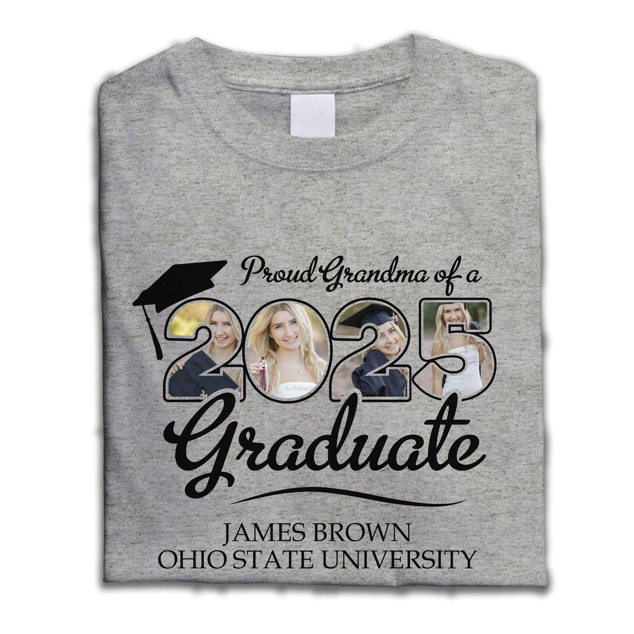 Custom Proud Family Of A 2025 Graduate Shirt With 4 Images, Graduation Apparel Merchize