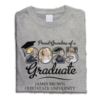 Thumbnail for Custom Proud Family Of A 2025 Graduate Shirt With 4 Images, Graduation Apparel Merchize