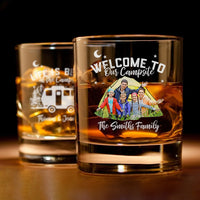 Thumbnail for Personalized Etched Photo Happy Campers Whiskey Glasses - Gifts For Camping Lovers FC