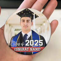 Thumbnail for Personalized Congrats Class Of 2025 Photo Graduation Party Button Badge, Party Supply