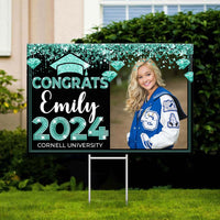 Thumbnail for Personalized Yard Sign With Stake - Graduation Gift - Diamond Glitter Congrats 2024 Graduate FC