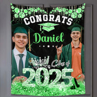 Thumbnail for Personalized Diamond Glitter Queen Class Of 2025 Backdrop, Graduation Party Supply FC