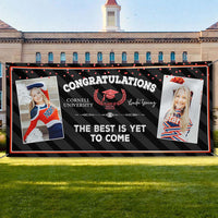 Thumbnail for Custom 2 Photos Class of 2025 Graduation Banner - Unique Graduation Gift