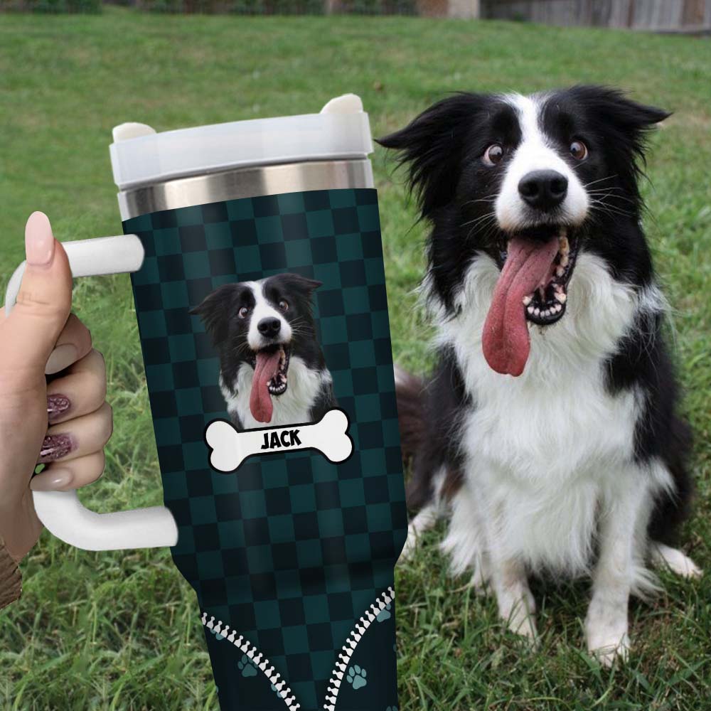 Personalized Photo Just A Girl Who Loves Dogs 40oz Tumbler - Gift For Dog Lovers FC