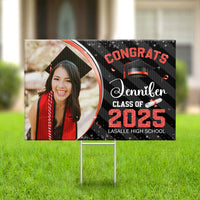 Thumbnail for Personalized Yard Sign With Stake - Graduation Gift - Glitter Senior Party Welcome Sign FC