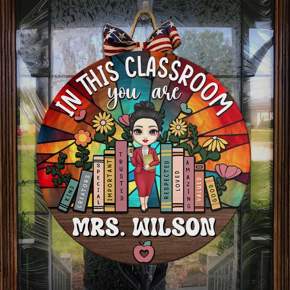 Personalized In This Classroom Stained Glass Welcome  Sign - Back To School FC