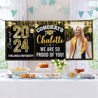 Thumbnail for Personalized Banner - Graduation Decor Gift - Congrats 2024 Graduate Disco Style FC