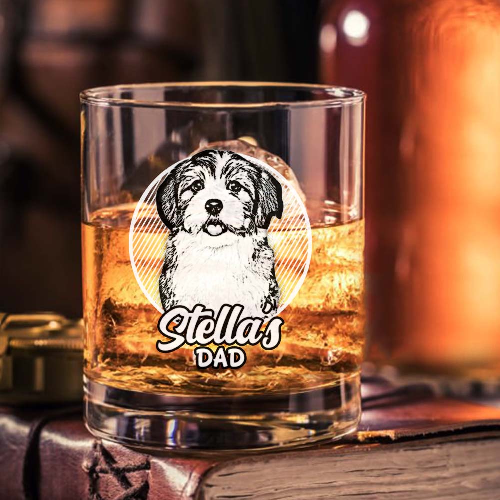 Personalized Etched Photo Dog Mom Dog Dad Whiskey Glasses - Gifts For Pet Lovers FC
