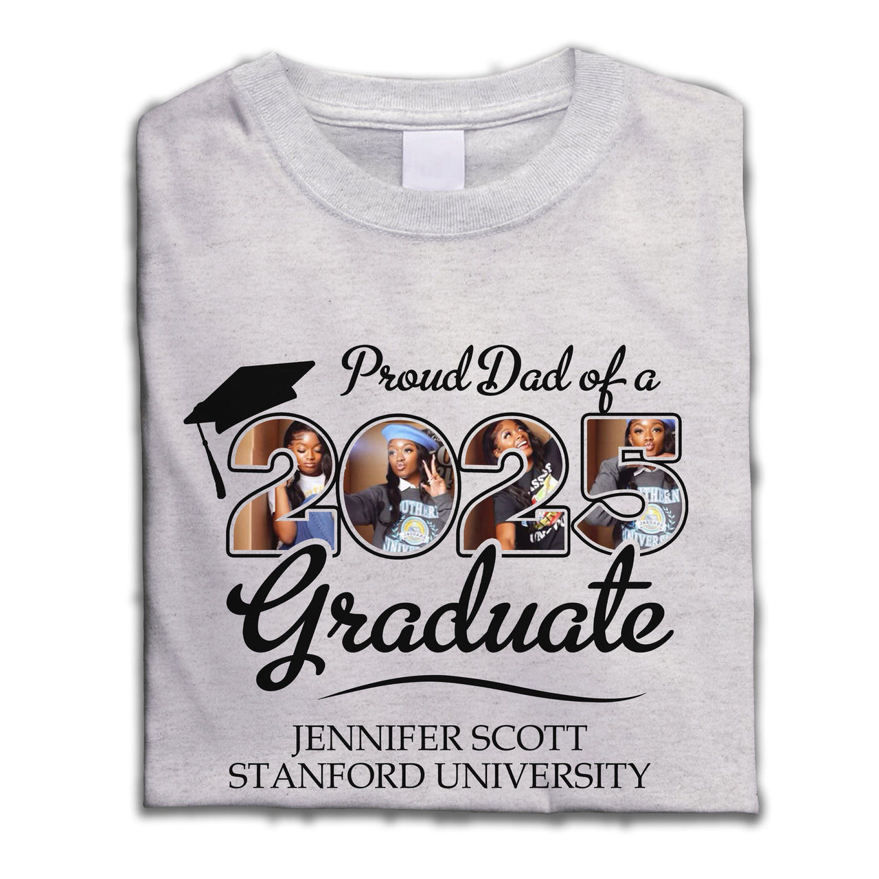 Custom Proud Family Of A 2025 Graduate Shirt With 4 Images, Graduation Apparel Merchize