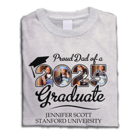 Thumbnail for Custom Proud Family Of A 2025 Graduate Shirt With 4 Images, Graduation Apparel Merchize