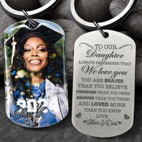 Thumbnail for Custom Graduation Metal Keychain for 'You're Braver Than You Believe' - Inspirational Graduation Gift FC