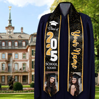 Thumbnail for Personalized Glitter Colors Class of 2025 Photos Stoles Sash, Graduation Gift FC