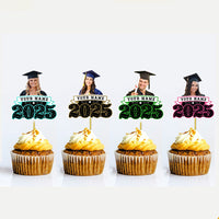 Thumbnail for Custom Face With Name 2025 Photo Graduation Cupcake Toppers, Graduation Party Decorations FC