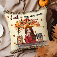 Thumbnail for Personalized Pillow - Gift Dor Dog Lovers - Just A Girl Who Loves Her Dogs AD