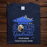 Thumbnail for Custom Proud Mom Dad With Graduation Cap Photo Shirts, Graduation Gift