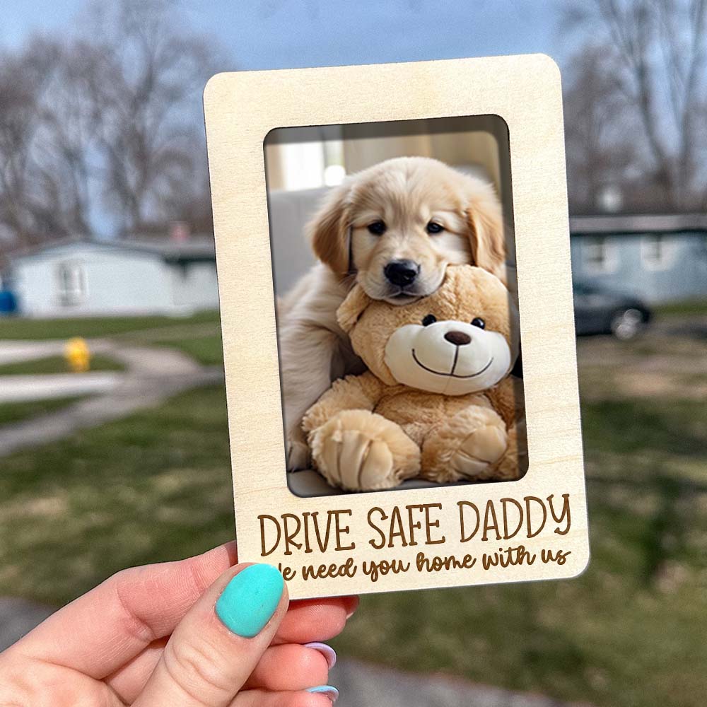 Personalized Pet Photo Frame Car Visor Clip - Father's Day Gift For Dog Lovers FC