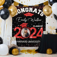 Thumbnail for Custom Graduation Glitter Photo Class Of 2024 Backdrop, Graduation Party Supply FC
