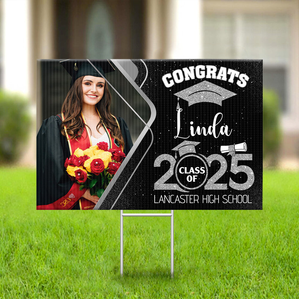 Personalized Yard Sign With Stake - Graduation Gift - Congrats Class Of 2024 Graduate FC