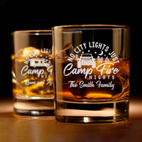 Thumbnail for Personalized RV No City Lights, Just Campfire Nights Whiskey Glasses - Gifts For Camping Lovers Kola