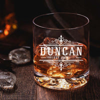 Thumbnail for Personalized Etched Elegant Name Whiskey Glasses - Gifts For Father's Day FC