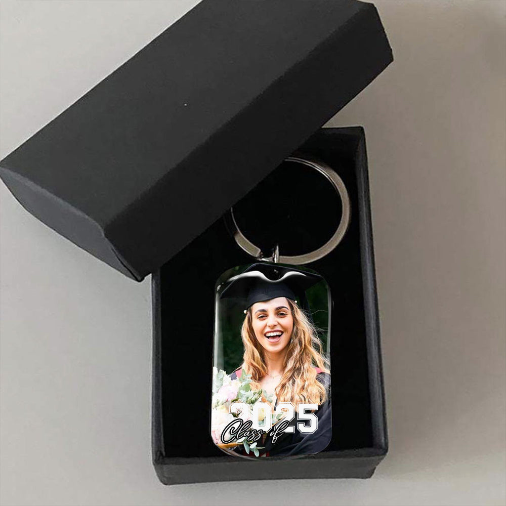 Custom Graduation Metal Keychain for 'You're Braver Than You Believe' - Inspirational Graduation Gift FC