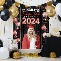 Thumbnail for Custom Graduation Prom Balloon Decor Class Of 2024 Backdrop, Graduation Party Supply FC