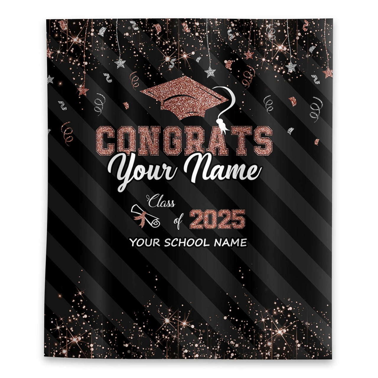 Custom Congrats Class Of 2025 Graduation Backdrop, Graduation Party Decorations FC