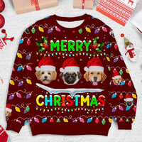 Thumbnail for Personalized Ugly Christmas Sweater - Christmas Gift For Pet Lovers - Face Photo Dog Cat Christmas AB