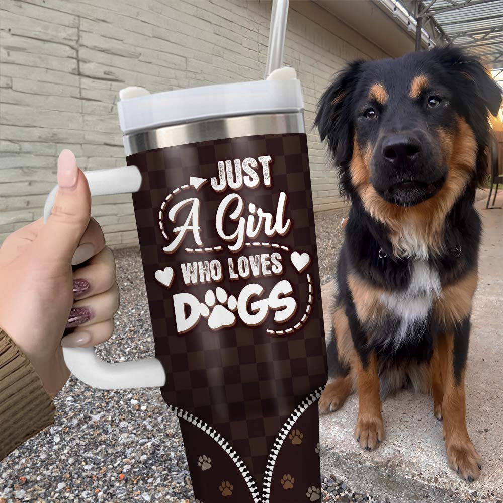 Personalized Just A Girl Who Loves Dogs 40oz Tumbler - Gift For Dog Lovers FC