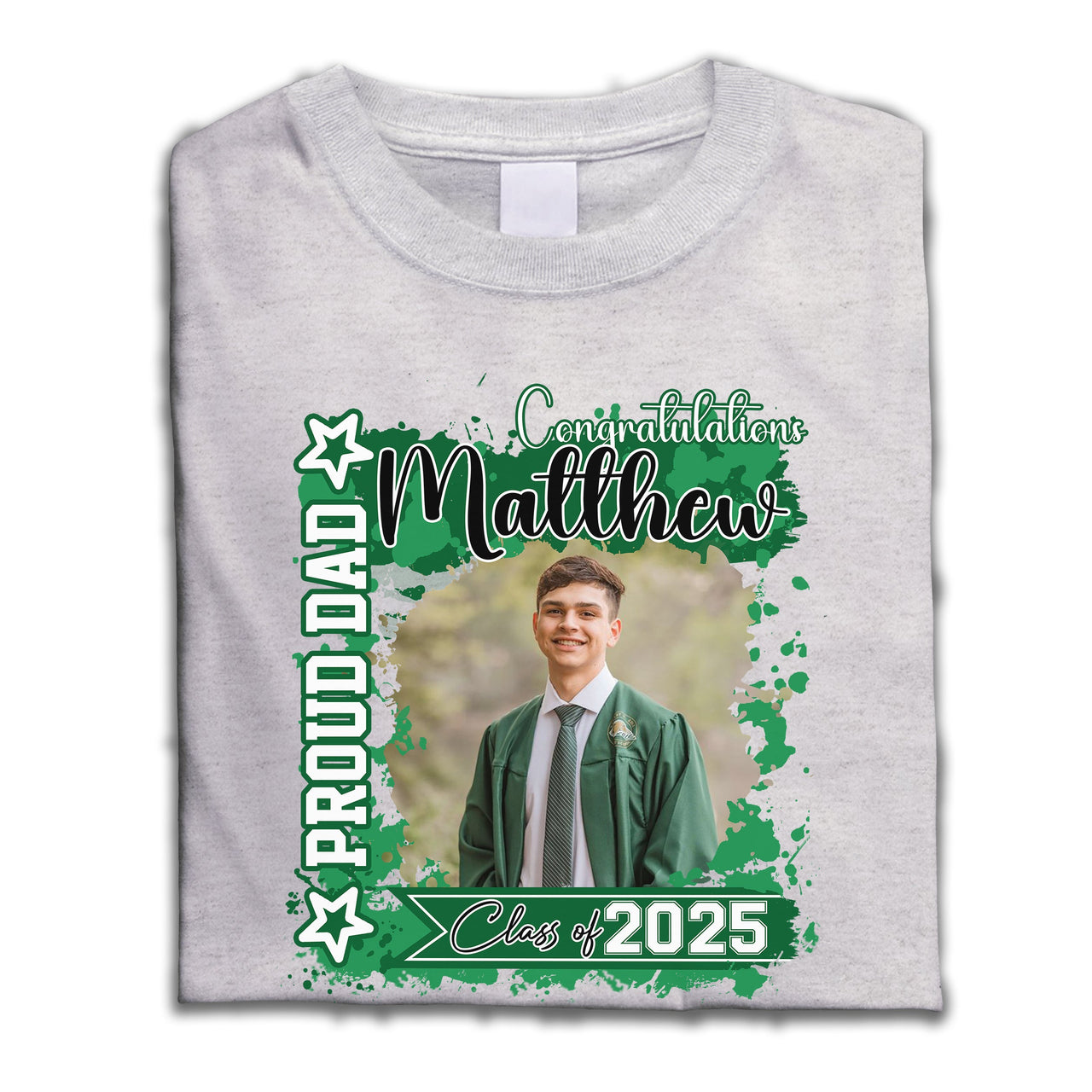 Personalized T-shirt - Graduation Keepsake Gift - Watercolor Proud Mom Dad Of A 2025 Graduate Photo Merchize