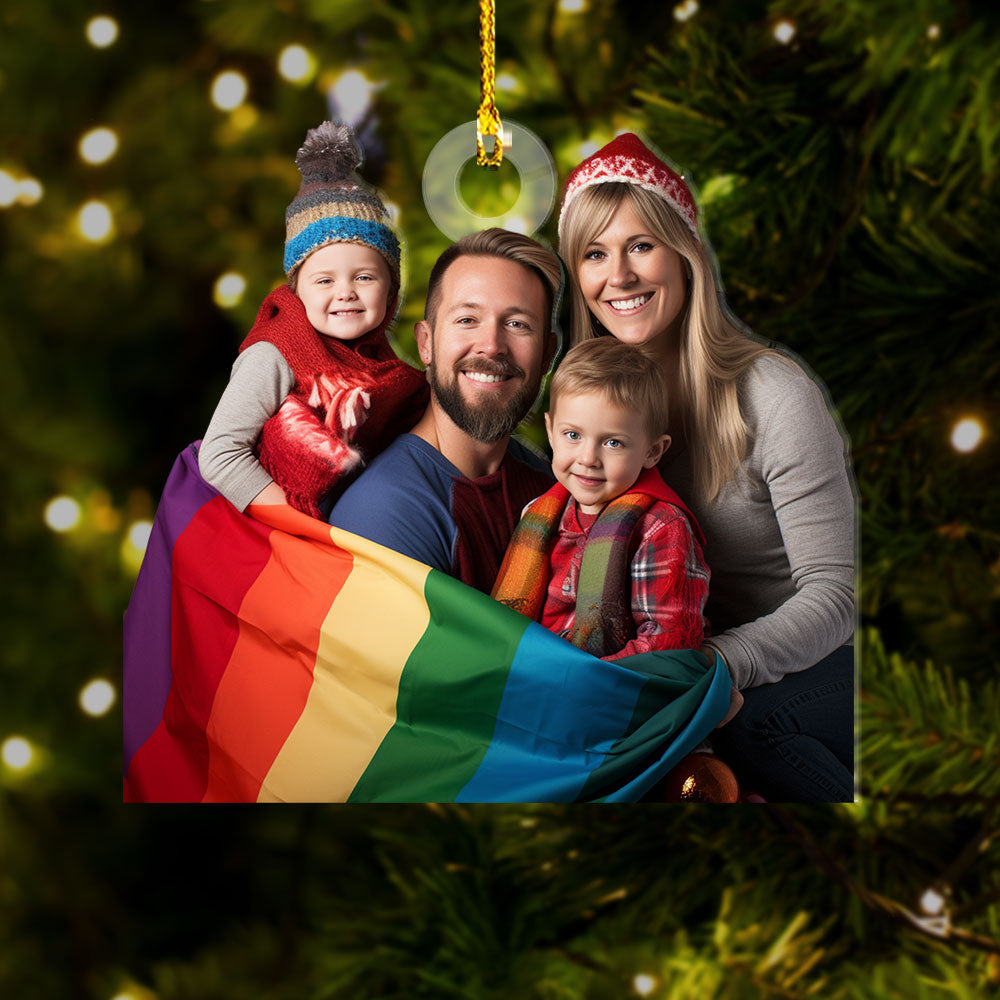 Personalized Acrylic Ornament - Gift For LGBTQ - LGBTQ Family Photo AC