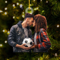 Thumbnail for Personalized Acrylic Ornament - Gift For Soccer Lovers - Couple Of Football Photo AC