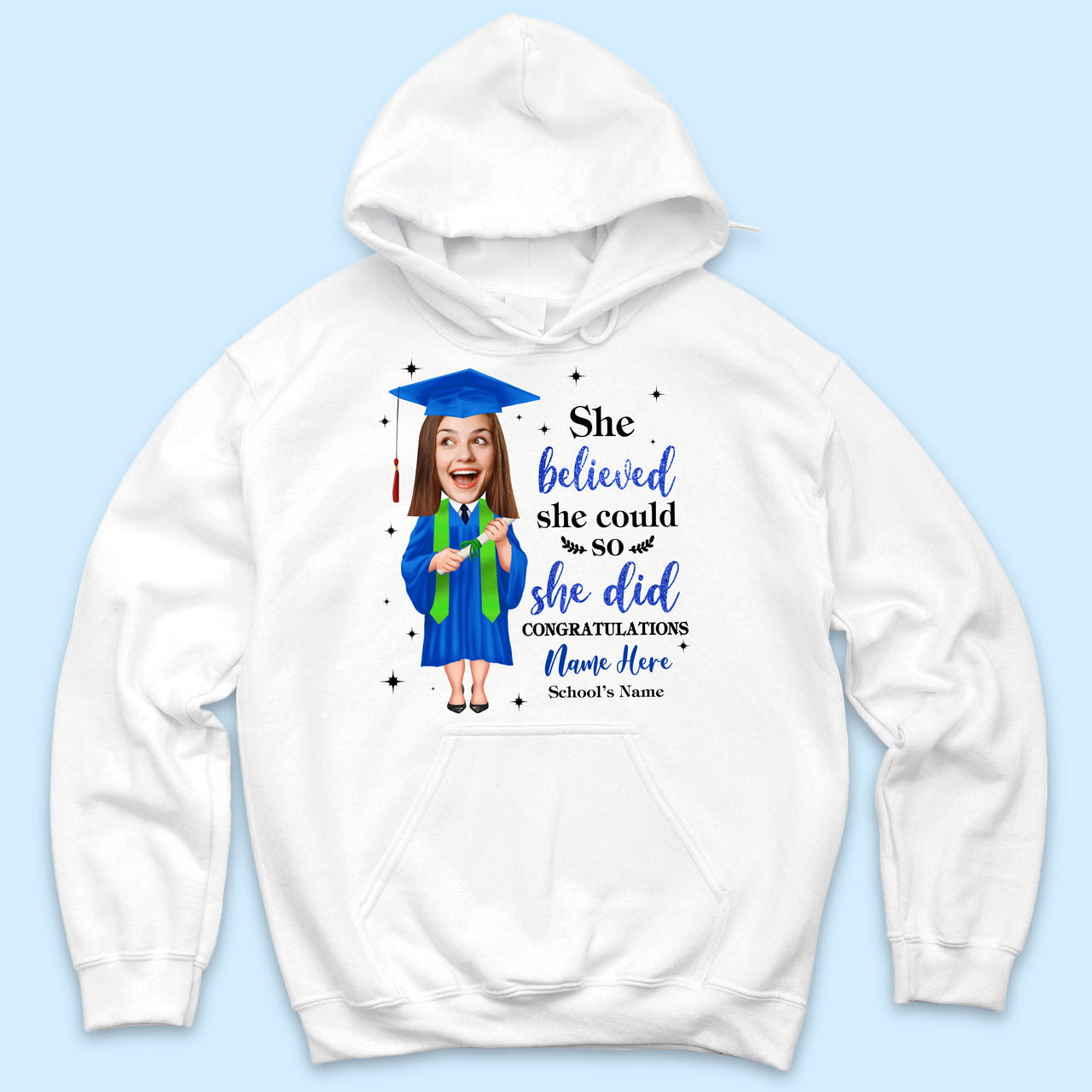 Personalized She Believed She Could Senior Class Of 2024 Graduation T-shirt, Grad Gift Merchize